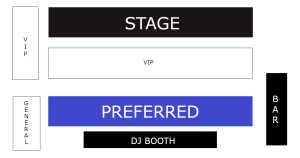 Preferred seating chart at Los Globos