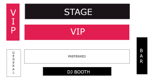 VIP seating chart at Los Globos